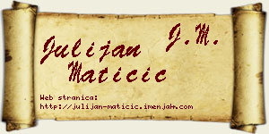 Julijan Matičić vizit kartica